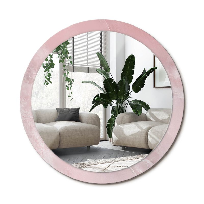 Lustro Okrągłe Tulup Różowy Kamień 100 cm Wyjątkowe Na Podkładzie 1 szt.