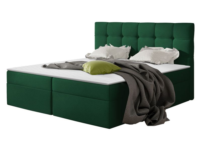 Łóżko kontynentalne MIRJAN 24 Nele 180x200 butelkowa zieleń 1 szt.