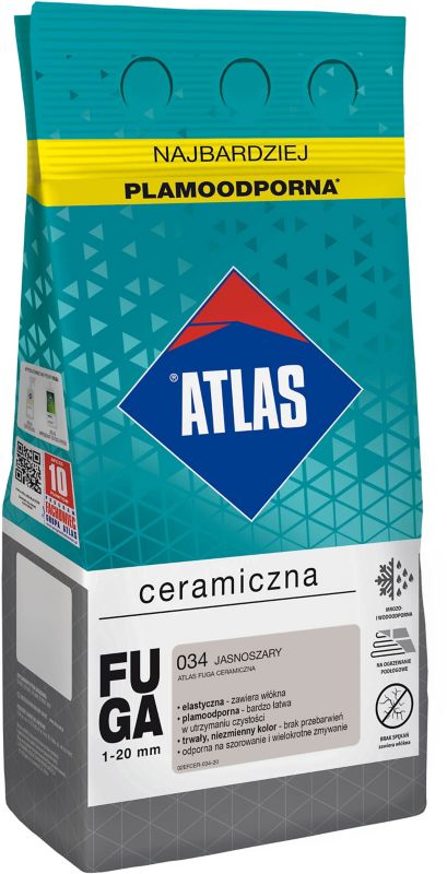 Fuga ceramiczna Atlas 034 jasnoszary 5 kg