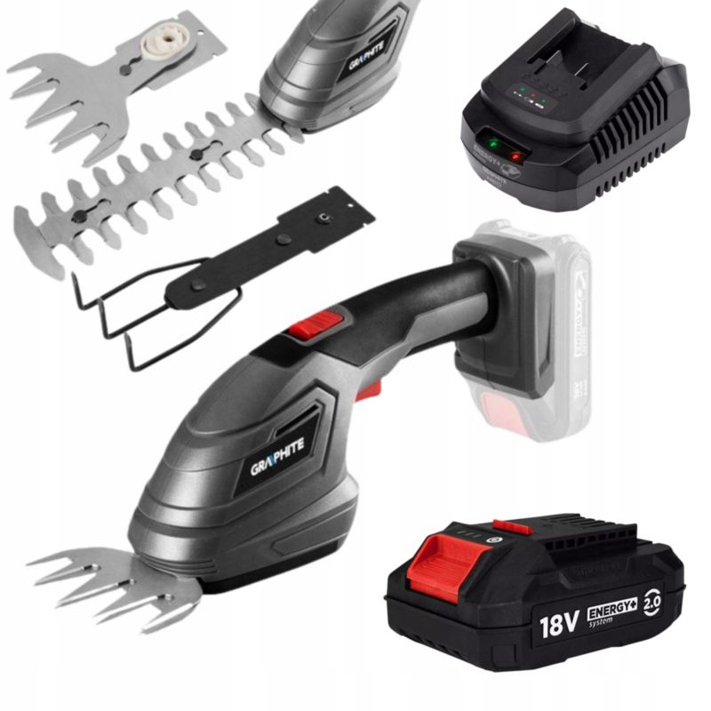Trymer do trawy z akumulatorem 2 Ah i ładowarką GRAPHITE 3 końcówki 1 kpl