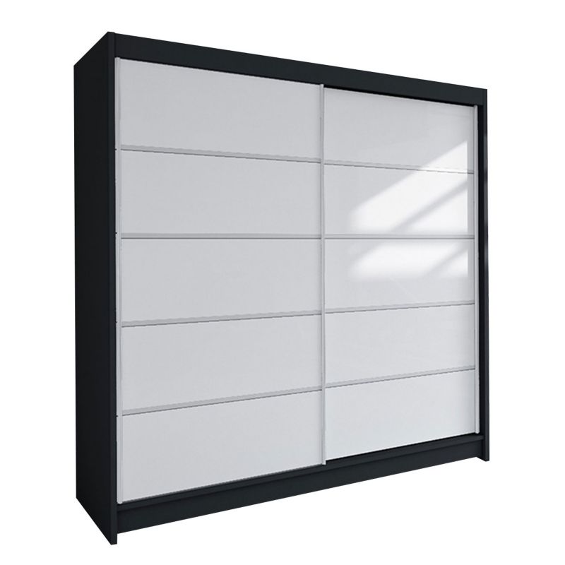 Szafa MIRJAN 24 z drzwiami przesuwnymi Talin IV czarny/biały 1 szt.