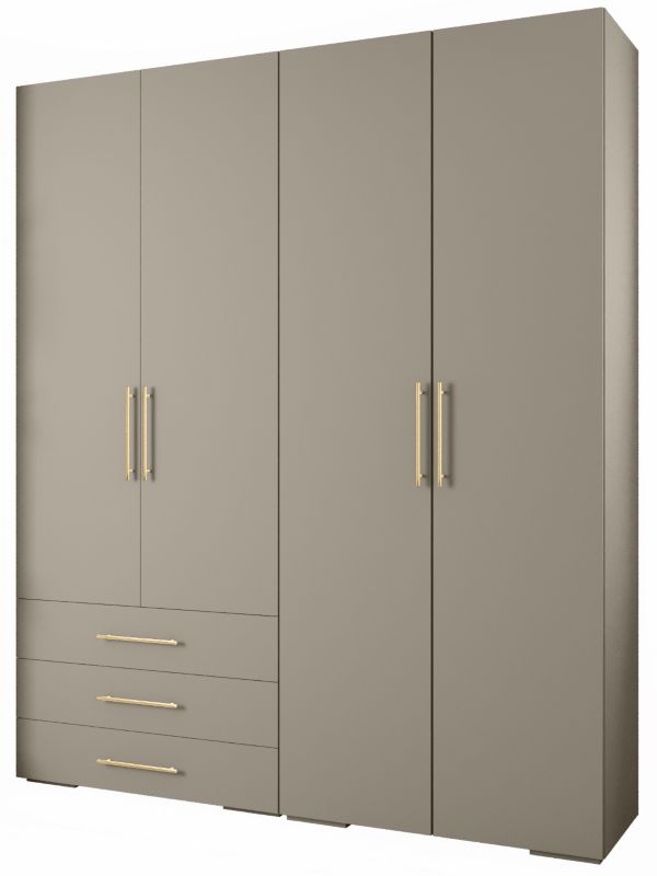 Garderoba wysoka do przedpokoju Abiks INOVA 3 Z15 kaszmir+złoty 1 szt.