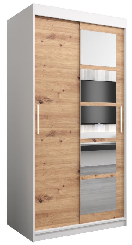 Szafa przesuwna Abiks ROMA 1 100 biały mat + artisan 1 szt.