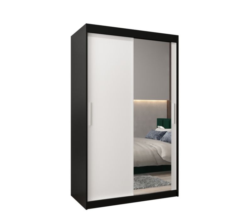 Szafa przesuwna Garderoba Abiks Tokyo 2 120 czarny + biały 1 szt.