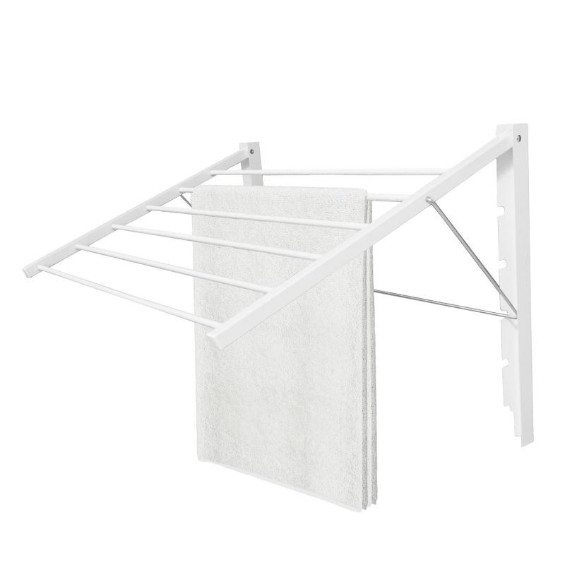 Suszarka ścienna Rodeno 80 cm biała metalowa 1 szt.