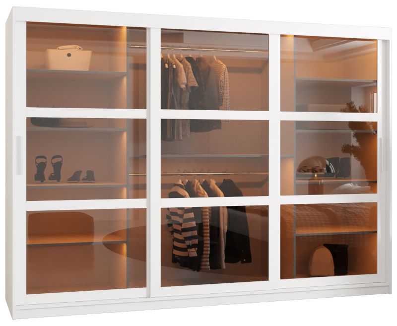 Szafa przesuwna Garderoba DOME 250 biały