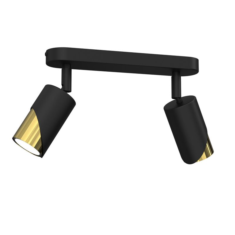 Lampa sufitowa Luminex Shift czarny mat-złoty połysk Listwa z lampami 2 x GU10 x 15W wym: 17 x 24 x 5,5 cm - 1 szt.