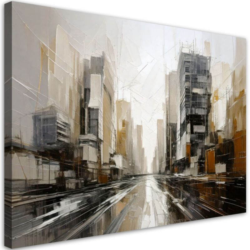 Obraz do salonu Feeby Pejzaż miejski abstrakcja w szarościach 120x80cm 1szt