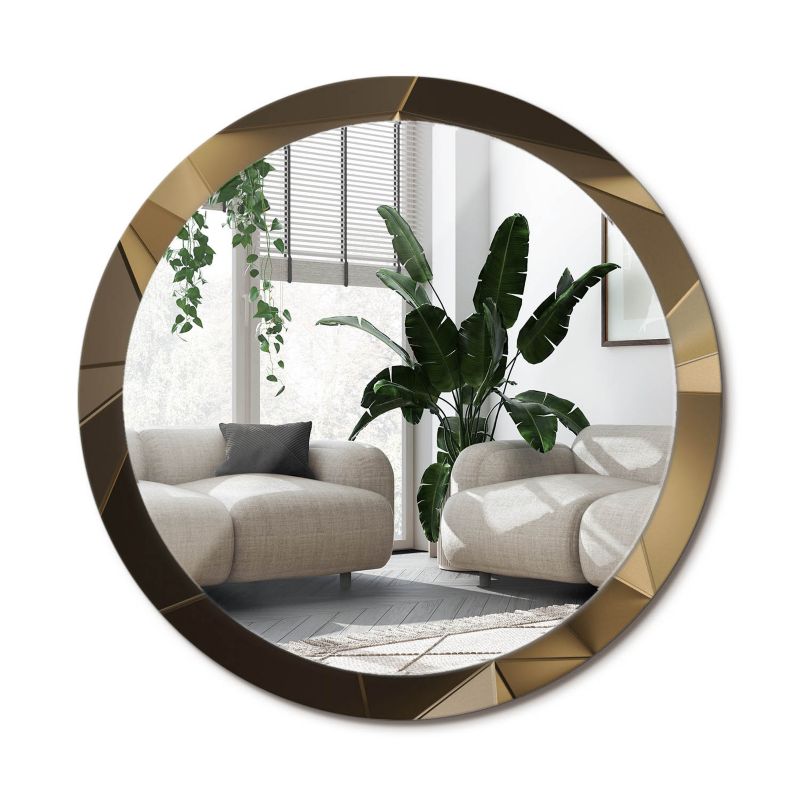 Lustro Okrągłe Tulup Nowoczesna Abstrakcja 100 cm Dekoracyjne Na Podkładzie 1 szt.