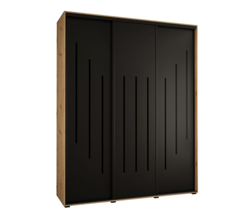 Szafa przesuwna Abiks DAVOS 8 wysoka szer.190cm gł.60cm artisan/czarny/czarny 1szt.