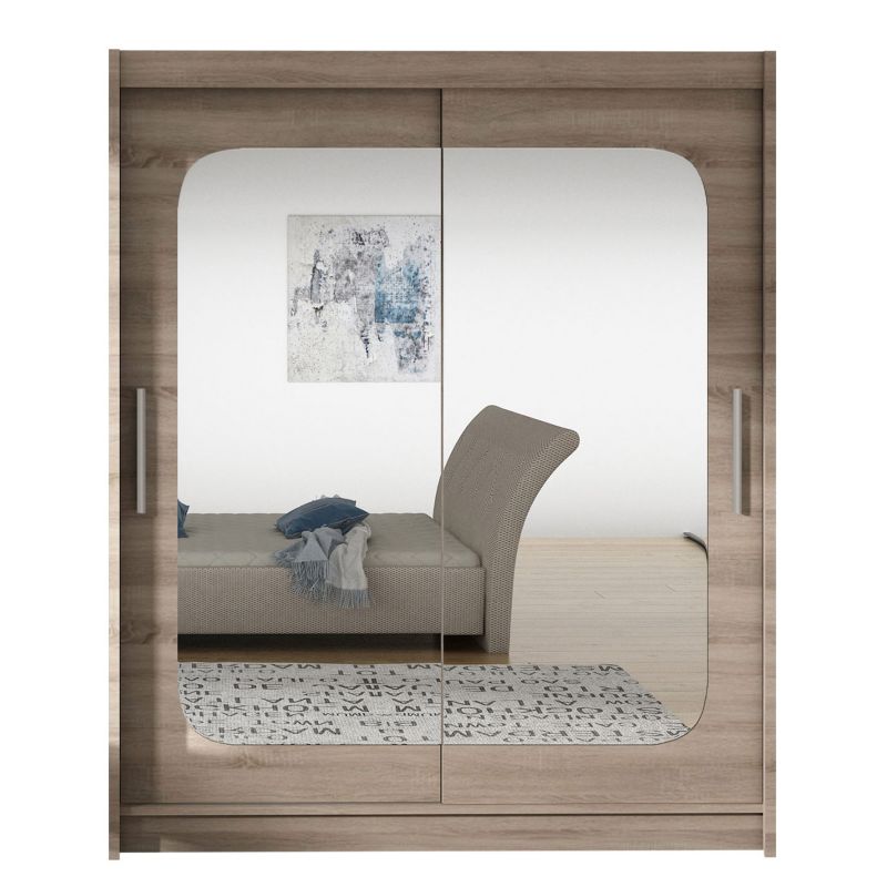 Szafa MIRJAN 24 z drzwiami przesuwnymi Presto XII trufel/lustro 1 szt.
