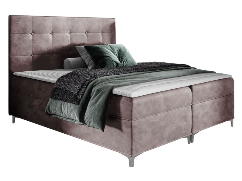 Łóżko kontynentalne MIRJAN 24 Snake 180x200 brudny róż 1 szt.