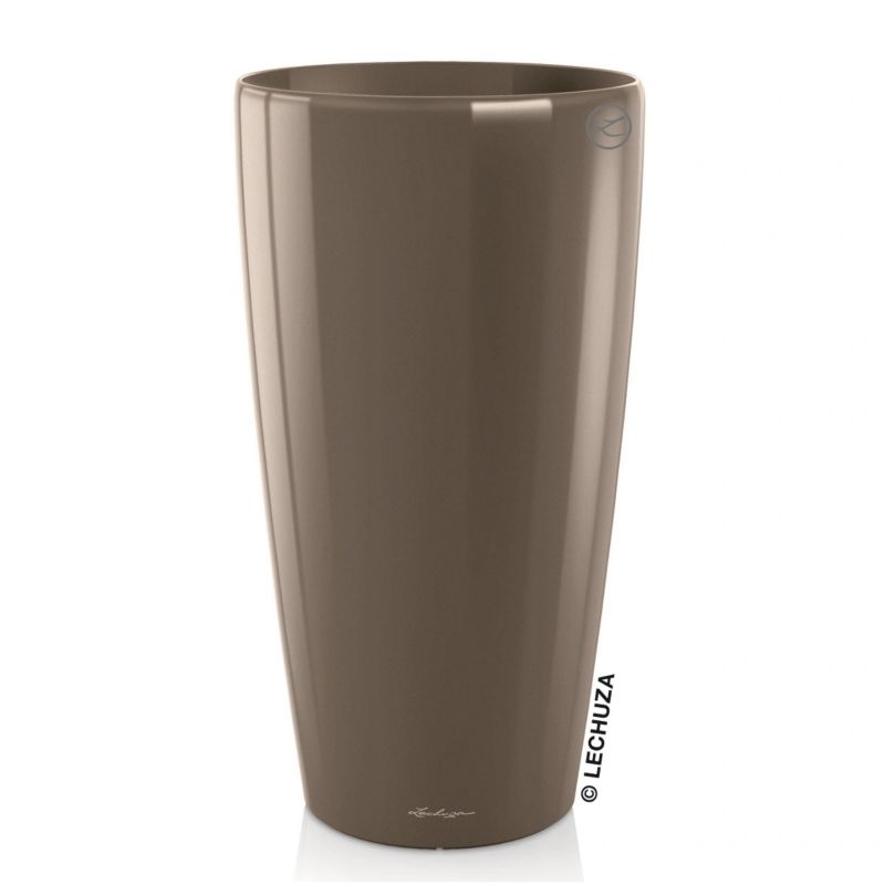 Doniczka Lechuza Do Domu Na Taras RONDO 40/75 taupe-szarobrązowy połysk 1 szt