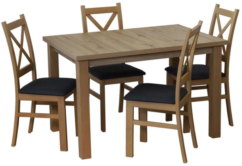 Zestaw stół 150/190x80 i 4 krzesła Bonni M012-4 Dąb Artisan 1 kpl.