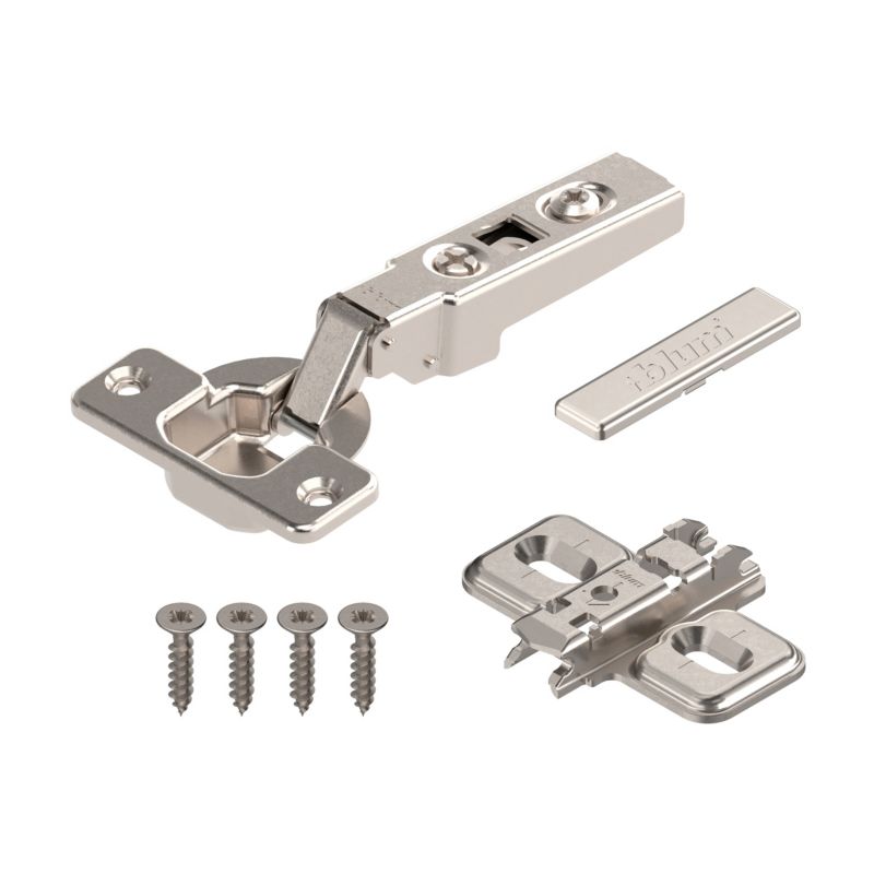 Zawias puszkowy nakładany Blum Clip 100° z prowadnicą