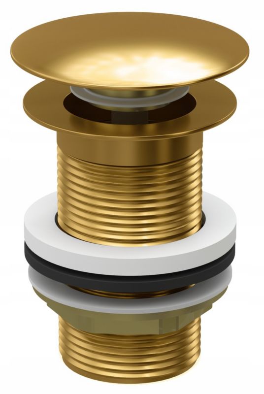 Korek Umywalkowy Granitan Złoty Automatyczny Klik Klak Duży Bez Przelewu BP 1 szt.