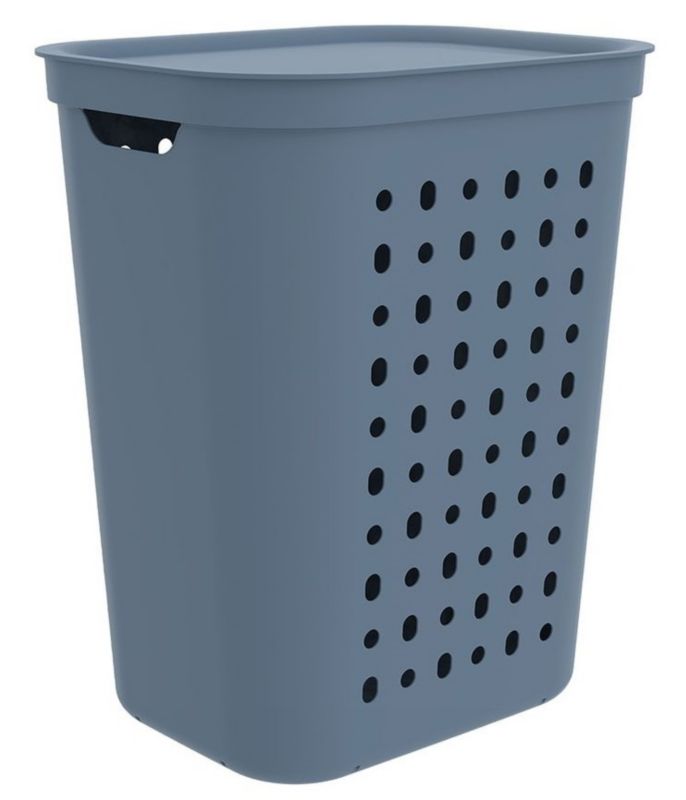 Kosz na bieliznę Rotho Jona 55 l niebieski