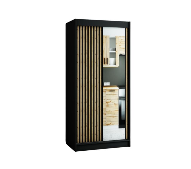 Szafa przesuwna Garderoba Abiks Lamelo 2 100 czarny 1 szt.