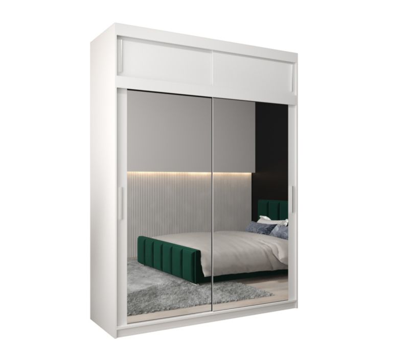 Szafa przesuwna Garderoba Abiks Tokyo 3 180 biały + biały z nadstawką 1 szt.