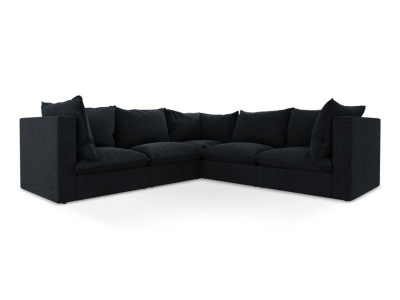 Modułowy narożnik LaMiaSofa RAVENNA z tkaniny welwetowej 255x255 cm królewski niebieski 1 szt.