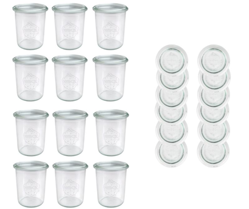 Słoiki MODO24 Weck 160 ml fi 60 mold z wiekami szklanymi 12 kpl.