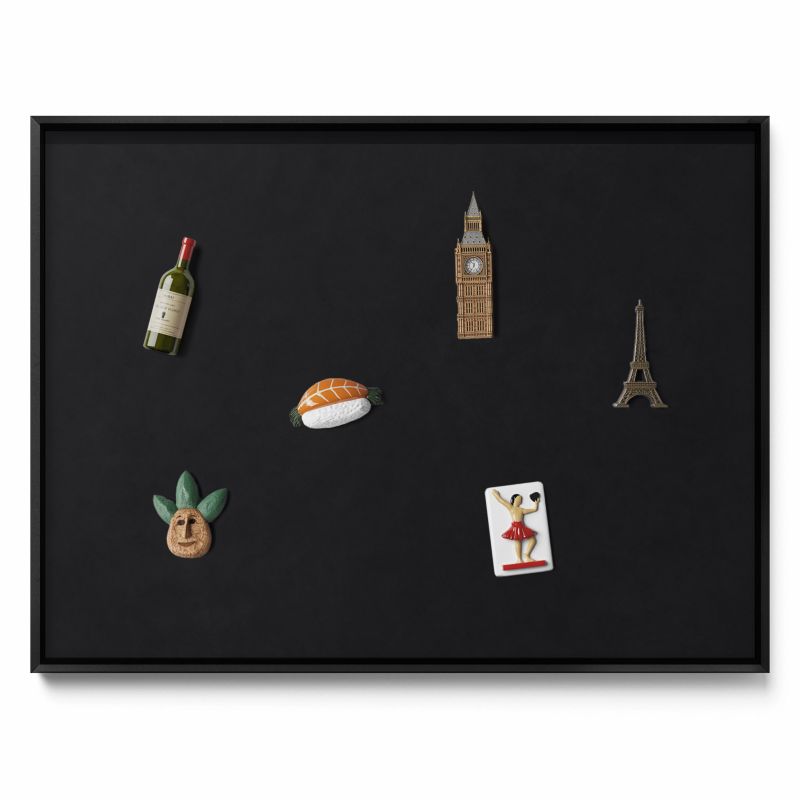 Tablica na magnesy z podróży Tulup 80x60 cm Kolor czarny w czarnej ramie 1 szt.