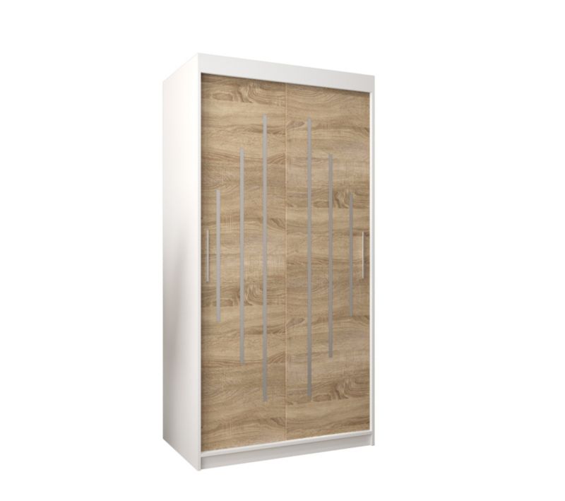 Szafa przesuwna Garderoba Abiks YORK 100 biały/sonoma 1 szt.