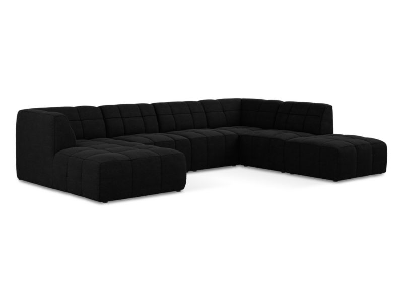 Sofa panoramiczna LaMiaSofa GRADO z tkaniny bouclé 341x240 cm czarny 1 szt.