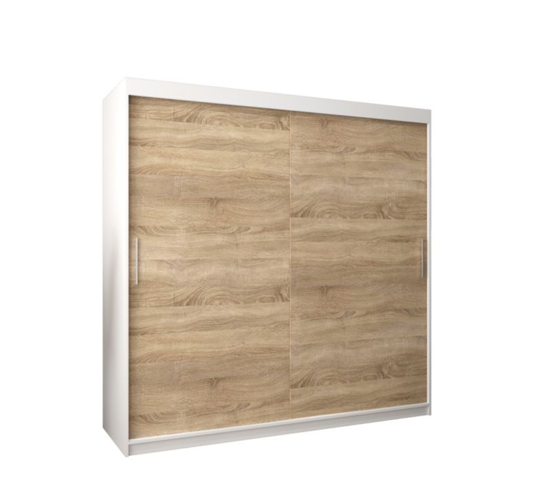 Szafa przesuwna Garderoba Abiks Tokyo 200 biały + sonoma 1 szt.