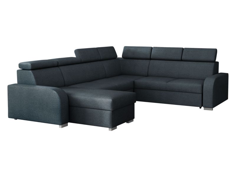 Narożnik z funkcją spania MIRJAN 24 Oslo 2rR2pLC atramentowy welur 1 szt.