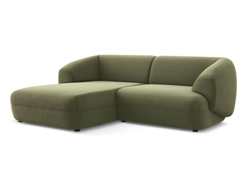 Narożnik lewostronny LaMiaSofa RIMINI z tkaniny welwetowej 230x98 cm oliwkowy 1 szt.