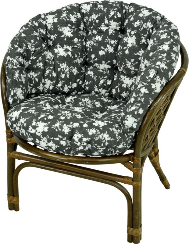 Poduszka na fotel rattanowy rattan AMPO czarny biały 1 szt.