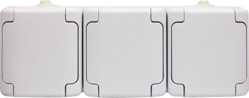 Gniazdo potrójne Kos natynkowe hermetyczne z uziemieniem IP54 białe 1 szt.