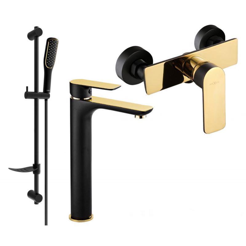 Zestaw prysznicowy Mexen Alfa czarny/złoty 745714DF49-75 1 szt.