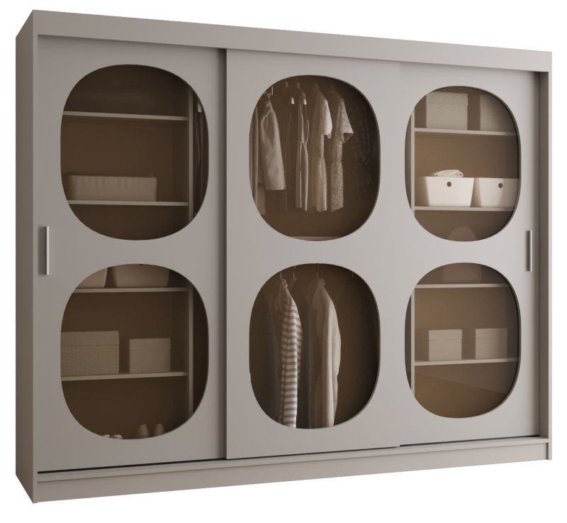 Szafa przesuwna z lustrem Garderoba Abiks BAHRAJN 2 250 kaszmir 1 szt.