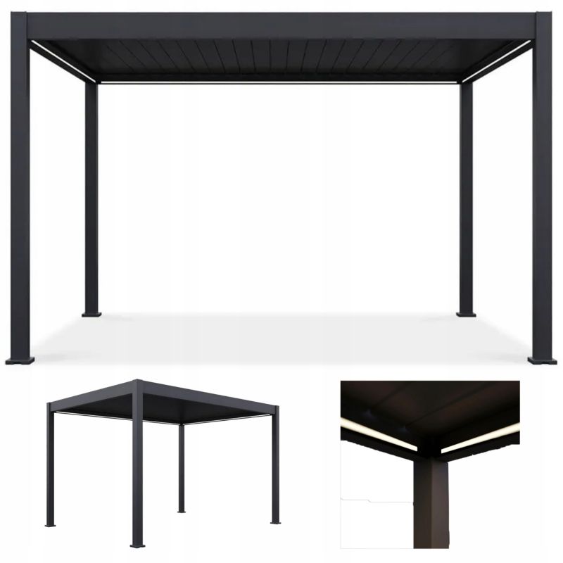 Pergola Ogrodowa Automatyczna Elegance 3x4 Z Oświetleniem Led Gutroof 1 szt