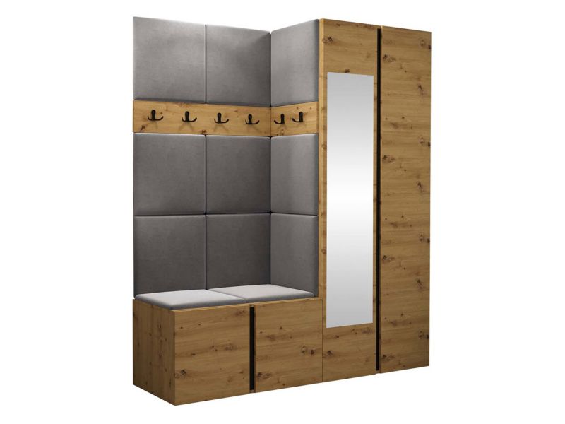 Garderoba MIRJAN 24 Orion XII dąb artisan/czarny + szary 1 kpl.