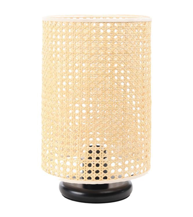 Lampa Bps Koncept stołowa BOHO LOW BLACK rattan naturalny 1 szt