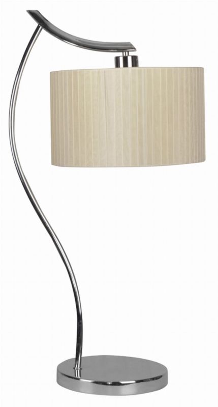 Lampa stołowa Candellux Draga chromowana ecru 1 x E27 x 60W IP20 wym: 66 x 34 x 34 cm metal - 1 szt.