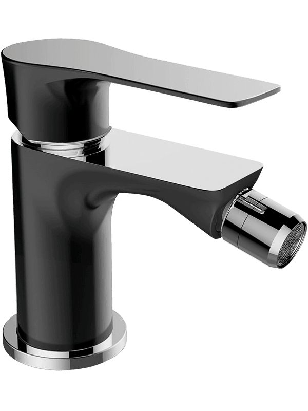 Bateria Bidetowa Laveo Stojąca Raila Czarna Chrom Z Korkiem 1 szt.