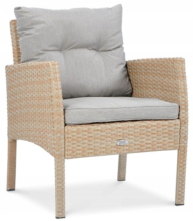 Fotel Ogrodowy Focus Garden Tarasowy Technorattan Cortina na Taras Ogród Balkon beż 1 szt