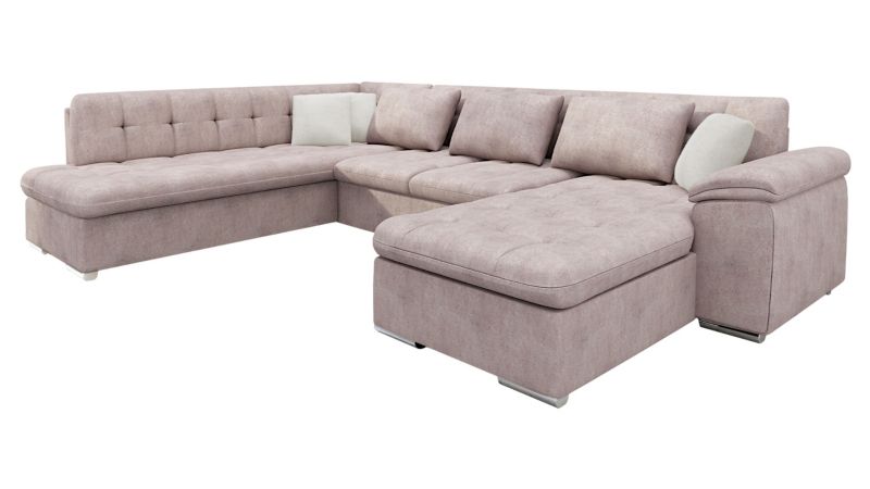 Narożnik z funkcją spania MIRJAN 24 Niko Bis prawy różowy + ecru 1 szt.