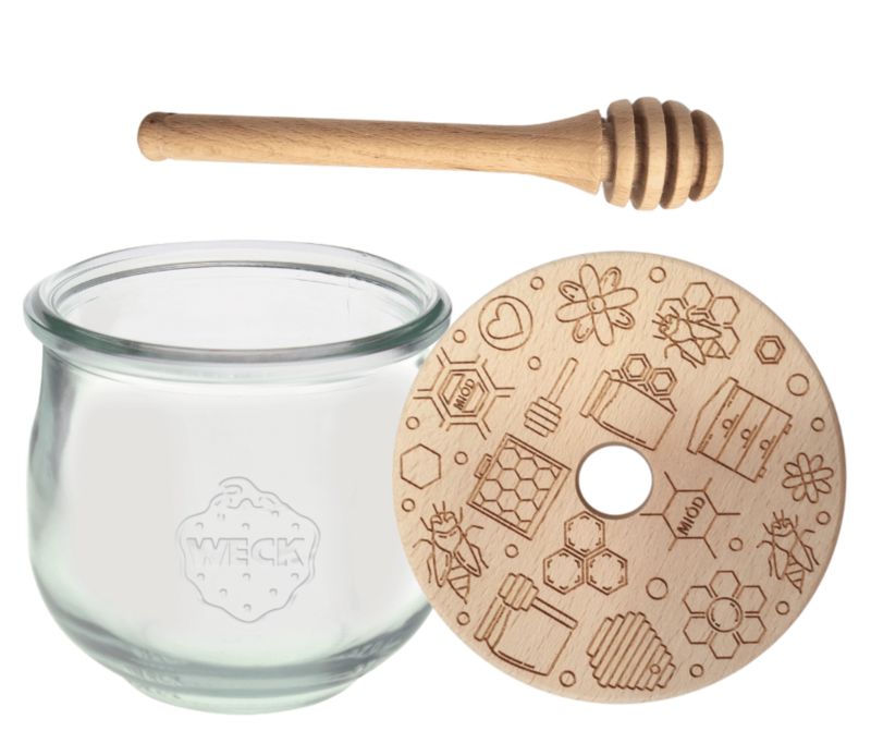 Słoik do miodu MODO24 Weck 370 ml fi 80 tulip nabierak W4 1 kpl.