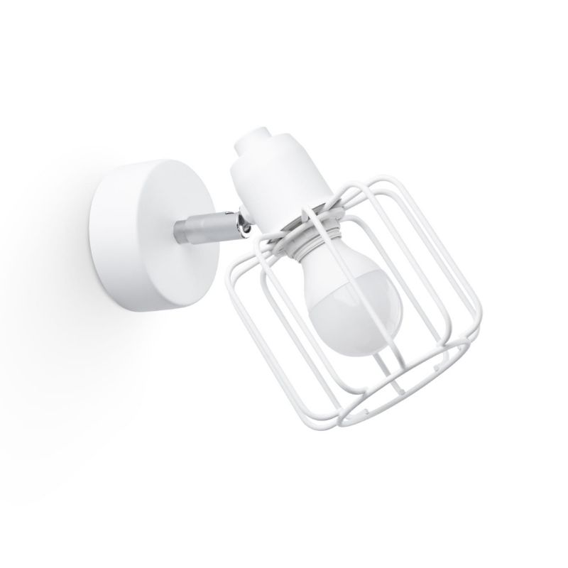 Kinkiet ścienny Sollux Lighting Beluci biały chromowany 1 x E14 x IP20 wym: 18 x 14 x 15 cm - 1 szt.