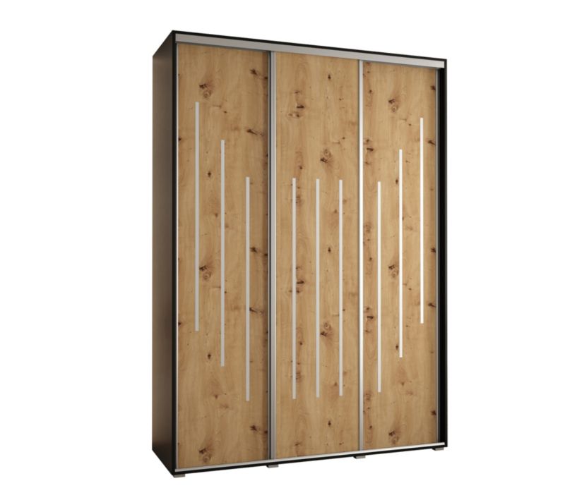 Szafa przesuwna Abiks DAVOS 8 wysoka szer.170cm gł.60cm czarny/artisan/srebrny 1szt.