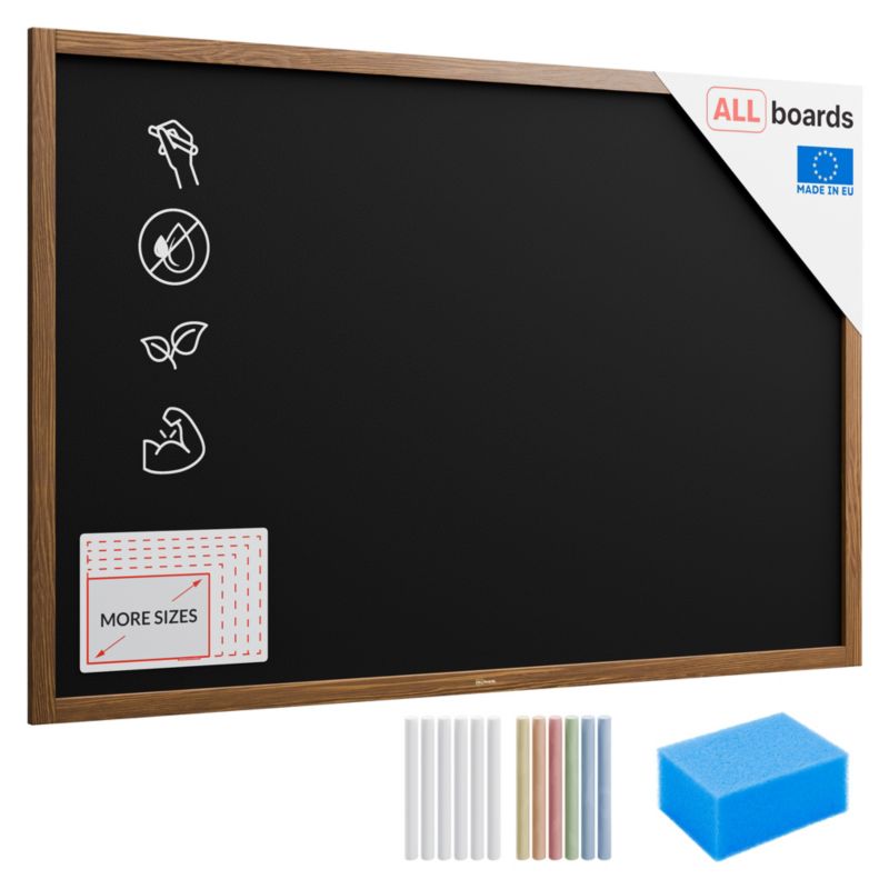 Tablica kredowa 150x100 cm ALLboards rama drewniana klasyczny brąz 1 szt.