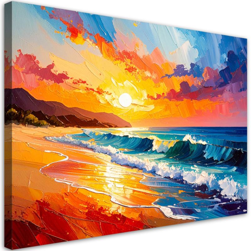 Obraz nowoczesny do salonu Feeby Plaża Morze Krajobraz jak malowany 120x80cm 1szt