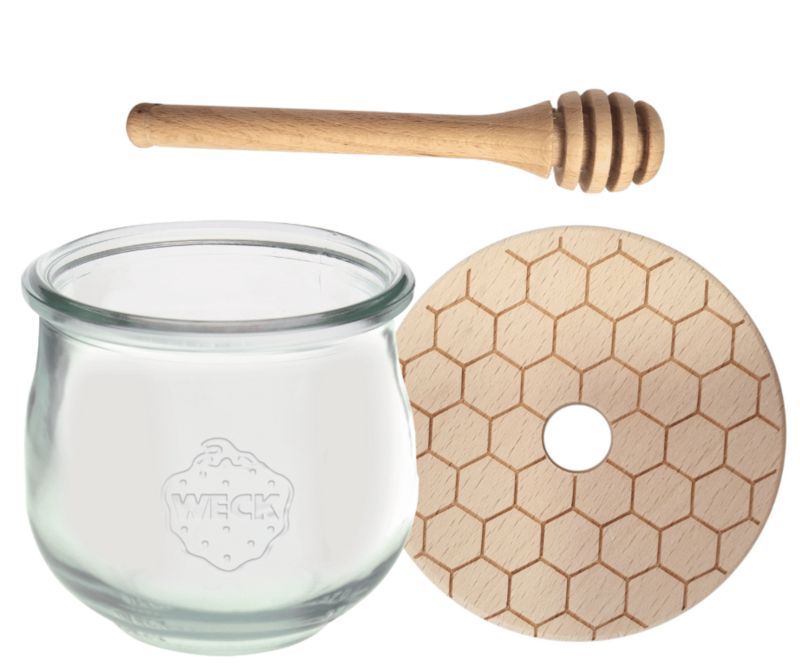 Słoik do miodu MODO24 Weck 370 ml fi 80 tulip nabierak W3 1 kpl.