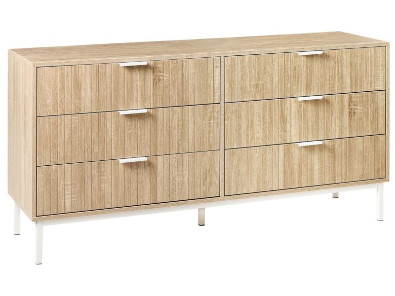 Komoda 6 szuflad Walcott Jasnobrązowy 1 szt.