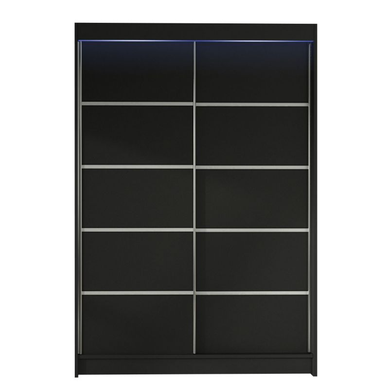 Szafa MIRJAN 24 z drzwiami przesuwnymi Lino IV z oświetleniem RGB czarny 1 szt.